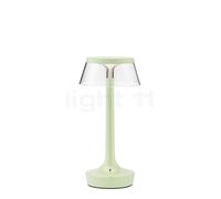 Flos Bon Jour Unplugged, lámpara recargable LED, cuerpo verde claro/corona transparente -