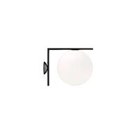 Flos IC Lights Ceiling/Wall 2 - Lámpara de pared (latón cromado y cristal opal, 60 W, tamaño: 38,1 x 11 cm, diámetro de la bola: 30 cm, F3179030)
