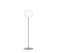 Flos Lámpara de pie Glo-ball F1 Cristal opal blanco. soporte plateado mate