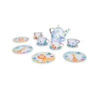 Floss and Rock Jungle - Juego de té de 14 piezas, lata, la caja mide 11.4 pulgadas de largo, vajilla y vajilla