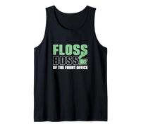 Floss Boss of The Front Office Funny Dental Recepcionistas Camiseta sin Mangas