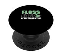 Floss Boss of The Front Office Funny Dental Recepcionistas PopSockets PopGrip Adhesivo