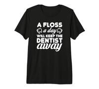 Floss Daily Keep Dentist Away Dental Humor Cita Camiseta Premium