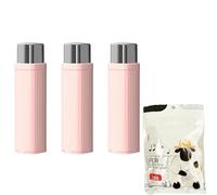 Floss Pick Box - Floss Pick Dispenser, Portable 3pcs ABS Refillable Automatic Floss Pick Dispenser for Dinners Dating Travel and Hotels (3*pink)