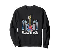 Floss Rock and Roll Dentista Oficina Dental Humor Música Sudadera
