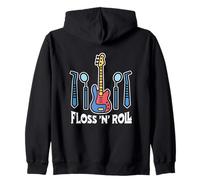 Floss Rock and Roll Dentista Oficina Dental Humor Música Sudadera con Capucha
