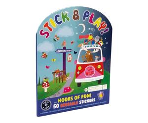 Floss & Rock Stick & Play - Libros de calcomanías reutilizables para niños de más de 3 años, libro de actividades de aventura