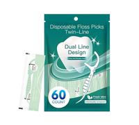 Flossers for Adults, Double Thread Sticks, Portable Picks, 7.6x1.9x0.5cm/3x0.7x0.2 Inches, Orthodontic Care, Hygiene, Home and Travel Use, Office and Family Health