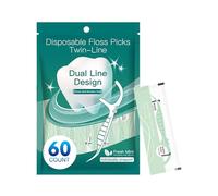 Flossers for Adults, Portable Double Thread Floss Sticks, Health Care Supplies for Braces Care, Hygiene, Home, Traveling, Offices, Family Members, Children, 7.6x1.9x0.5cm
