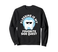 Flossing Side Quest Dentista Dental Pixel Art Gamer Sudadera
