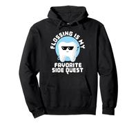 Flossing Side Quest Dentista Dental Pixel Art Gamer Sudadera con Capucha