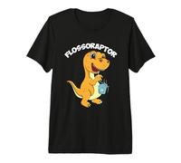 Flossoraptor Higiene Dental Futuro Dentista Diente de Dinosaurio Camiseta Premium