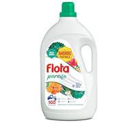 FLOTA | Detergente Líquido Quitamanchas incluso en Agua Fría para Lavadora | Ropa Blanca y de Color | Fragancia Paraíso | 100 Lavados | Formato Familiar