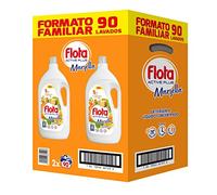 FLOTA Detergente Líquido Quitamanchas Incluso En Agua Fría Para Lavadora | Ropa Blanca Y De Color | Fragancia Marsella | 90 Lavados Formato Familiar, 4.95 l (Paquete de 2), 9900 Mililitro