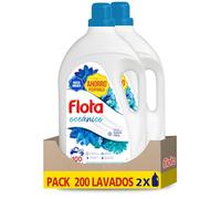 FLOTA | Detergente Líquido Quitamanchas incluso en Agua Fría para Lavadora | Ropa Blanca y de Color | Fragancia Oceánico | 2x100 Lavados | Formato Familiar