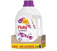 FLOTA ESENCIA | Detergente Líquido Quitamanchas incluso en Agua Fría para Lavadora | Ropa Blanca y de Color | Formato Familiar 2x100 Lavados