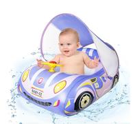 Flotador Bebe con Sombrilla Ninonly Flotador de Piscina para Niños de Protección Solar UPF50+ Extraíble Flotador Bebe Inflable Ideal para Niños Piscina de Natación para Niños de 3 A 36 Meses Morado
