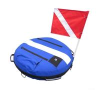 Flotador de bandera de apnea inflable con inflador oral y material de nailon resistente, diseñado para entrenamiento de buceo y seguridad en aguas abiertas (azul)