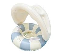 Flotador de bebé con persiana,Anillo flotante de aleta de bebé con tapa de protección solar - Asiento inflable seguro juguete plegable anillo de natación para playa y verano