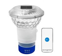 Flotador de cloro para piscina, dispensador de spa alimentado por energía solar, soporte para tableta de control remoto, liberación de clorador de bañera de hidromasaje para piscina, patio, jardín