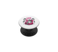 Flotador de Flamenco de Mapache de Verano Feral Girl PopSockets PopGrip Adhesivo