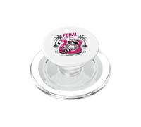 Flotador de Flamenco de Mapache de Verano Feral Girl PopSockets PopGrip para MagSafe