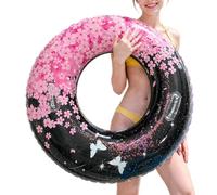 Flotador de flores hinchable, diseño de lentejuela hinchable, bonitos y veraniegos, para vacaciones, parque acuático, lago, río, viajes, y como accesorio para fotos