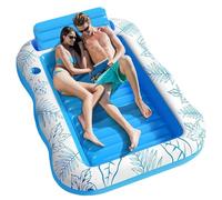 Flotador de Gran tamaño, sillón Cubierto de Tela con reposacabezas, Tumbona Inflable for Piscina, flotadores, Decoraciones de Fiesta for Adultos