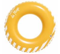 Flotador De Natación Inflable con Rayas Vintage Y PVC Brillante | Tubo Flotante Redondo Para Disfrutar En La Piscina Y La Playa