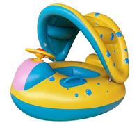 Flotador de natación para bebé, Flotador de Piscina para bebé con Dosel para bebés de 0 a 12 Meses, Dibujos Animados en Forma de Coche