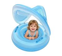 Flotador De Natación para Bebé | Flotador De Piscina para Bebés con Dosel | Anillos De Natación Inflable con Sombrilla | Flotadores De Agua con Protección Solar para Niños De 6 Meses A 4 Años (A-zul)