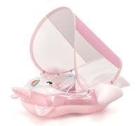 Flotador de natación para bebé, flotador inflable para piscina con asiento de toldo para bebés de 6 a 36 meses, flotador inflable para piscina para bebés de 1 a 3 años (unicornio rosa)
