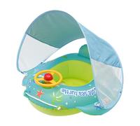 Flotador de natación - PVC, 27.56x275.98in anillo de natación inflable con dosel | Dibujos animados volante rueda piscina flotador para 1-4 años, protección solar, bañera de baño, playa, río, niños