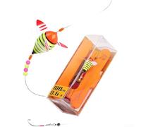 Flotador de pesca giratorio para arroyos y aguas poco profundas, alta sensibilidad, flotador de objetos con naranja/amarillo, 8 x 3,8 cm, 11 g, incluye línea 0,6# (180 cm), 1 paquete