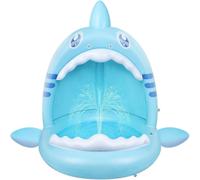 Flotador de piscina apto para niños, inflable innovador con cuerda de tracción y pistola de agua, ideal para juegos acuáticos de verano.