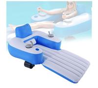 Flotador de Piscina motorizado eléctrico, Tumbona de Piscina motorizada Recargable con propulsor Giratorio de 360° y diseño de rociador de Agua, Piscina de Bronceado Inflable(Dry Cell Batteries)