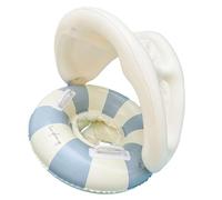 Flotador de piscina para bebé, anillo de natación de protección solar, 76.09 x 87.01 pulgadas, plegable, asiento de seguridad, toldo de apoyo, juguete flotante retro para jardín, playa, diversión