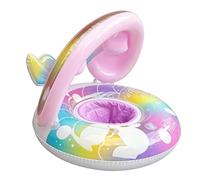 Flotador De Piscina para Bebés - Sombrilla Inflable con De Natación para Niños Pequeños De 22 Pulgadas, Tubo De Agua con Dosel De Protección Solar, para Salpicaduras En El Patio Trasero