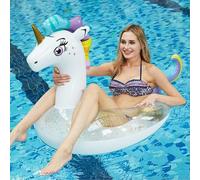 Flotador de Unicornio, ACTOYS Anillo de Natación Unicornio, Unicornio Hinchable Grande, Piscina de Unicornio, Colchoneta de Unicornio, para Adultos y Niños, para Piscina Playa Verano Party