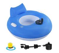 Flotador eléctrico de piscina motorizada, silla de salón motorizada inflable eléctrica para adultos, tumbona flotadora de bomba de aire integrada, asas de empuje para bebidas, soporte para bebidas y