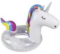 Flotador Inflable De Piscina De Unicornio Brillante Blanco De 4 Pies