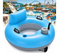 Flotador Inflable Eléctrico para Río,Flotador Motorizado De 50 W para Adultos,Flotador Motorizado Resistente para Piscina con Respaldo,Rotación De 360° para PIS-CINA,Lago Y Mar