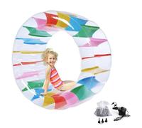 Flotador Inflable for Piscina, Rueda de Agua Inflable de Verano, Rueda de Agua Inflable de PVC Resistente, for niños, jardín, Fiesta en la Playa, Patio, con Bomba de Aire.(160 * 110 * 85cm)