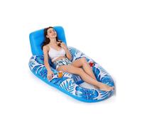 Flotador para adultos con portavasos, silla inflable para piscina, cómoda tumbona flotante para relajarse en verano.