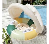 Flotador para Bebe con Sombrilla Bloquea Los Rayos Ultravioleta, Inflables Plegable, Flotador De Piscina para Niños De 0 A 4 Años, Asiento Ensanchado Antideslizante, Apto para Piscinas