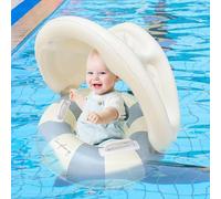Flotador para Bebe con Sombrilla Bloquea Los Rayos Ultravioleta, Inflables Plegable, Flotador De Piscina para Niños De 0 A 4 Años, Asiento Ensanchado Antideslizante, Apto para Piscinas