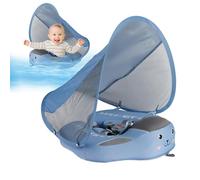 Flotador para Bebe, De Natación para Bebé con Techo Parasol Desmontable, UPF50+ Protección Solar Baldaquín Y Juguete Consola De Juego, Piscina con Parabol Sin Inflamación Flotadores Piscina AV