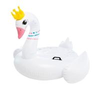 Intex, Flotador Hinchable, 142x137x99 cm, Diseño Cisne, Incluye Parche reparación, Colchoneta con 2 Asas, con 2 cámaras de Aire, Colchonetas de Piscina, Hinchables Playa, Juguete Agua (57562)