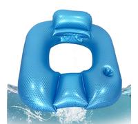 Flotador Piscina Cuadrado Inflable PVC Multifunción Portavasos - Balsa Relax Adulto Respaldo | 90x80x40 Cm Capacidad 100 Kg Bomba Aire No Incluida