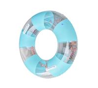 Flotador Piscina Tubo con Asas, 1 Unidad | Llamativo flotador de cuadrícula transparente con lentejuelas. Asas antideslizantes de doble cara para niños y adultos.